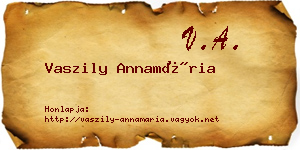 Vaszily Annamária névjegykártya