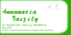annamaria vaszily business card