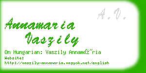 annamaria vaszily business card